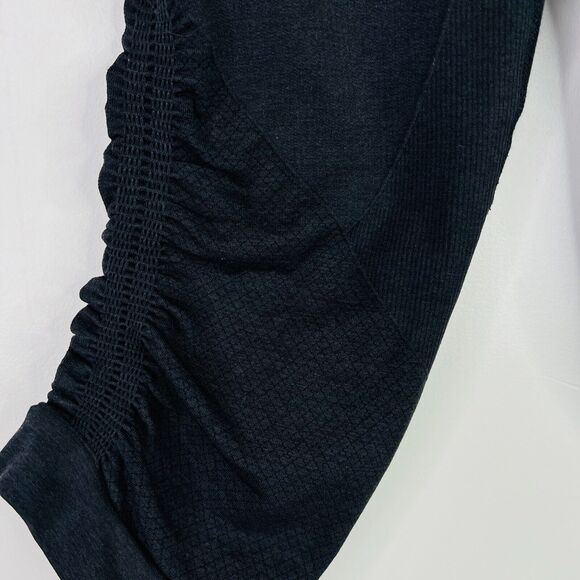 Lululemon Sz 2 In The Flow Crop‎ Ruched Side Legging Heathered Deep Coal Black - Picture 5 of 5